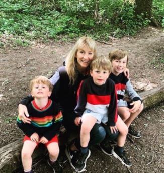 Charlie Potter on a hiking trip with mother and brothers.